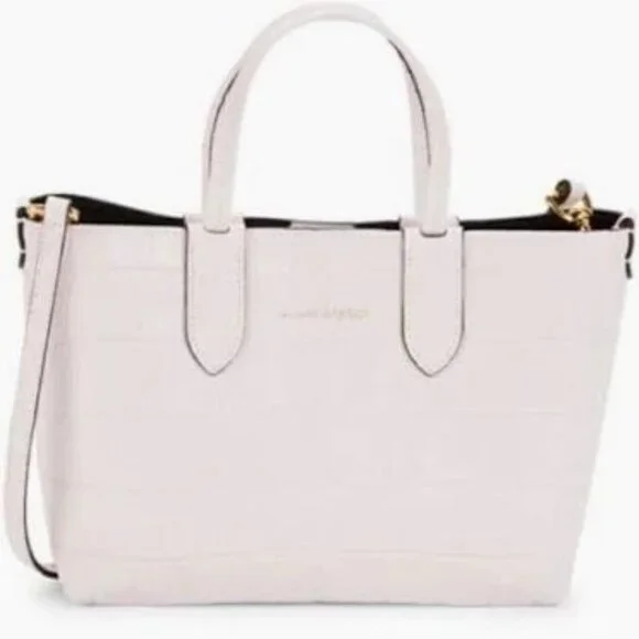 Authentic Alexander McQueen Croc-Embossed Leather Mini Satchel Rare Light Pink - Picture 8 of 17